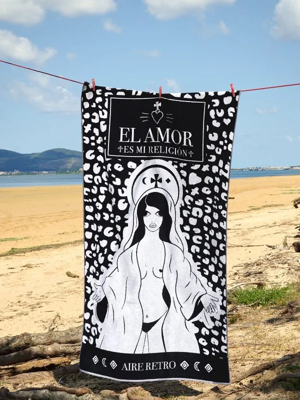 TOALLA ''RELIGIÓN'' NEGRA