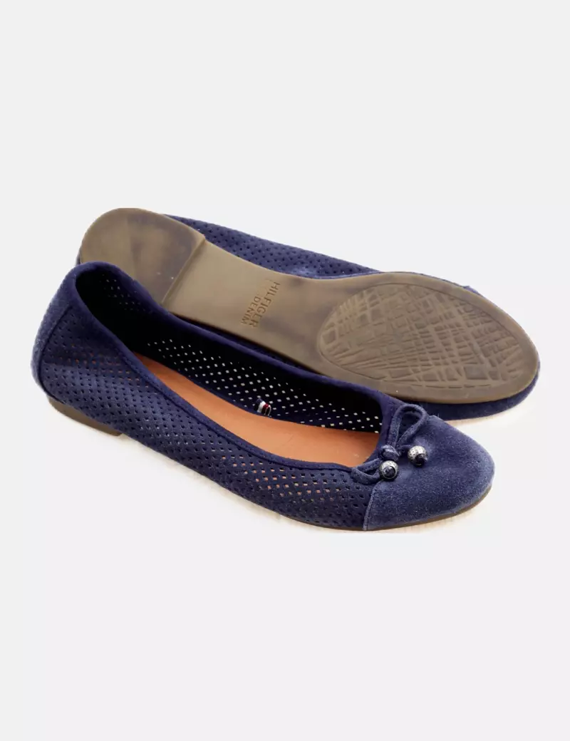 Tommy Hilfiger Bailarina azul troquelada