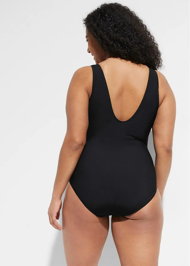 Traje de baño con gran efecto moldeador negro azul verde rosa caliente rojo rayas horizontales