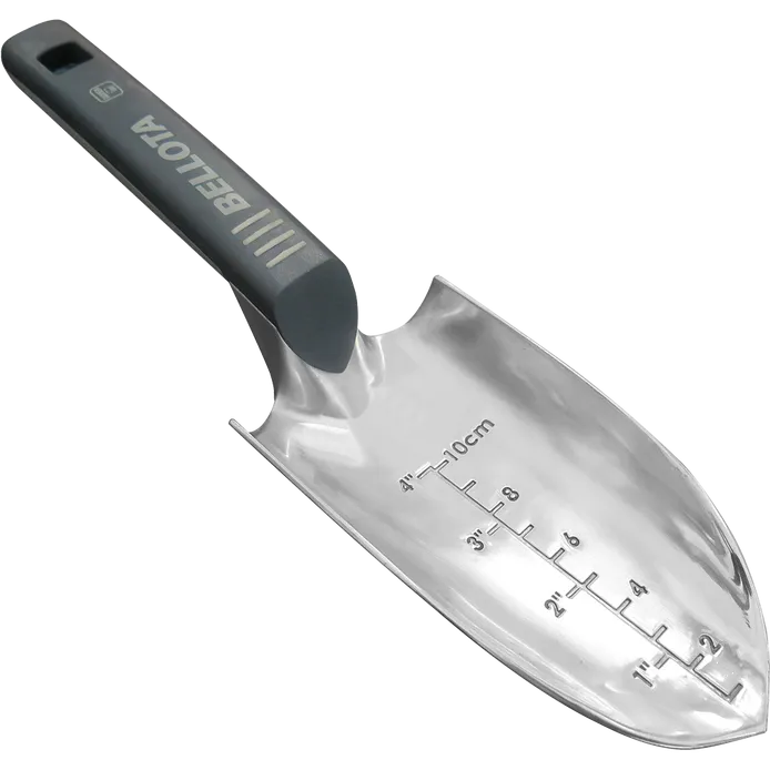 Trasplantador ancho de aluminio y mango corto, con ancho de trabajo 80mm