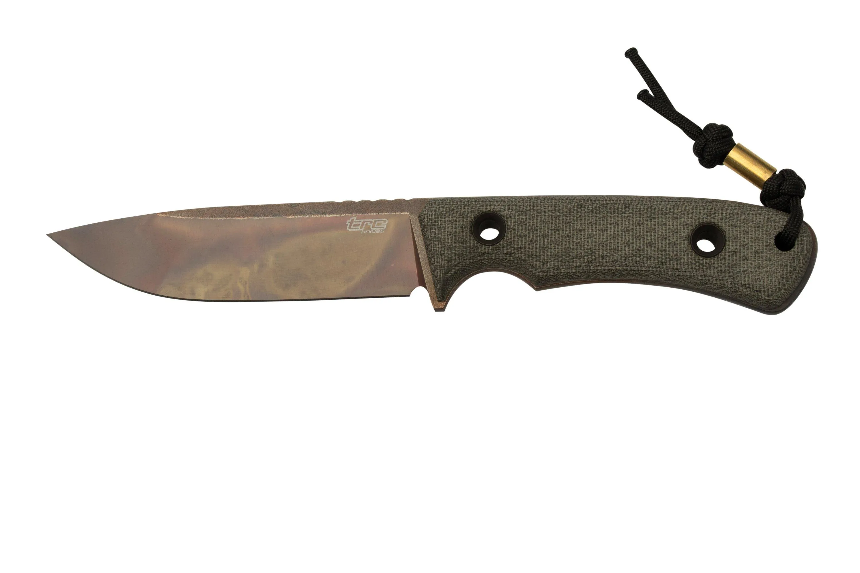 TRC Knives South Pole Apo Finish Green Canvas Micarta, cuchillo de supervivencia