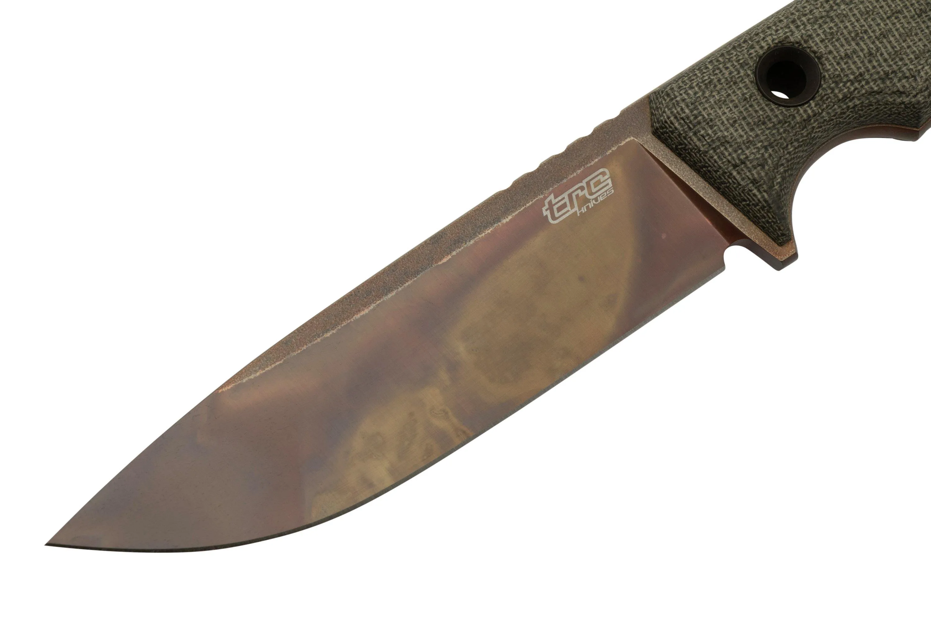 TRC Knives South Pole Apo Finish Green Canvas Micarta, cuchillo de supervivencia