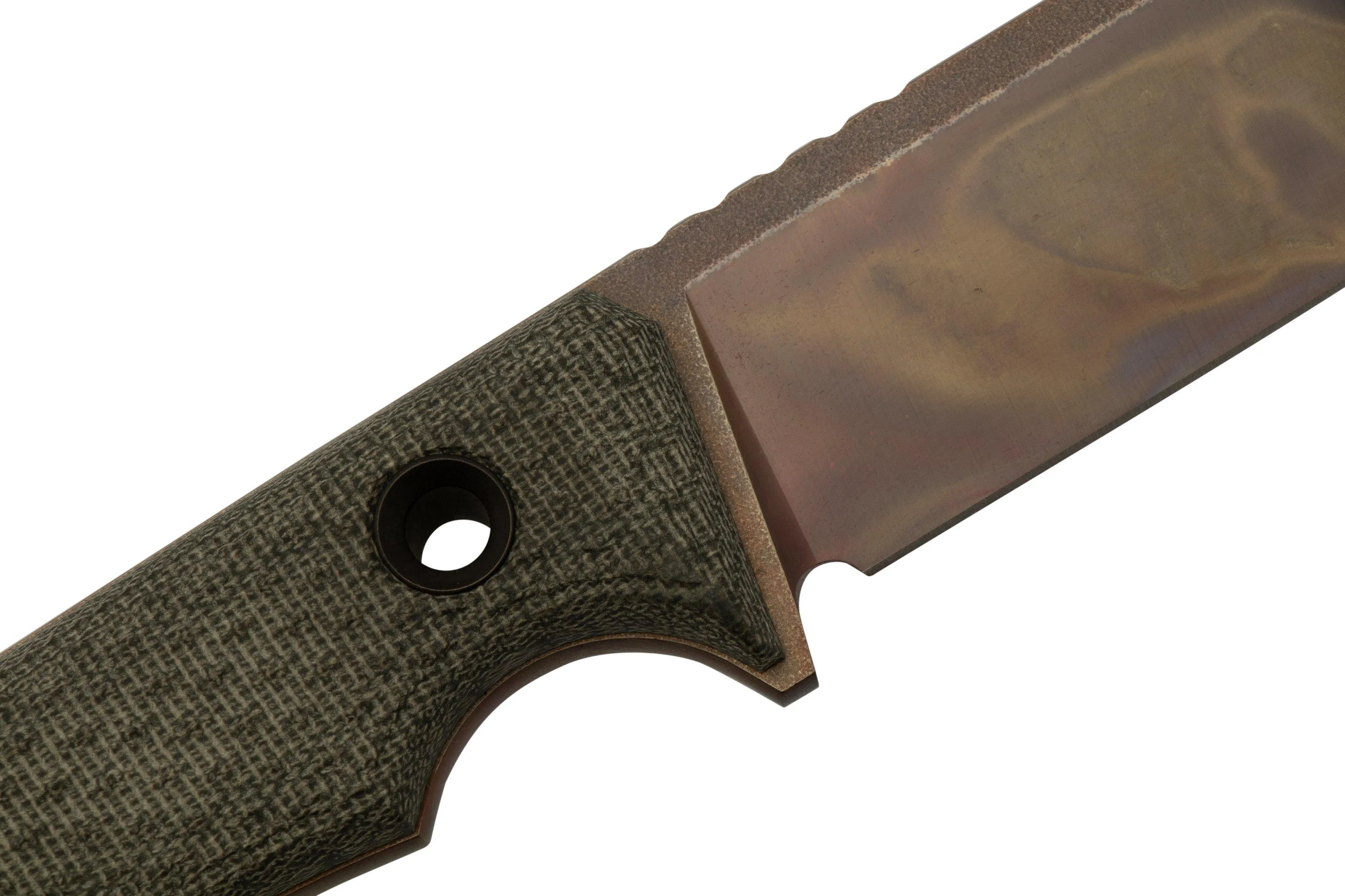 TRC Knives South Pole Apo Finish Green Canvas Micarta, cuchillo de supervivencia