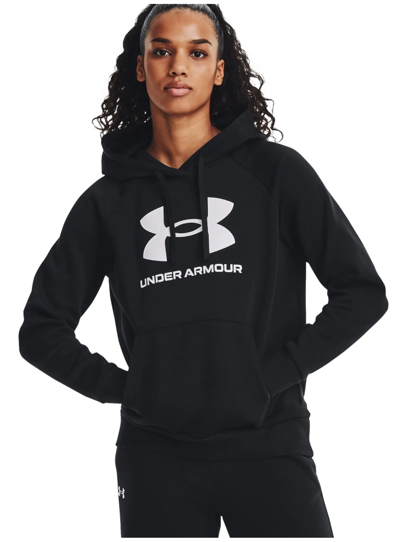 UNDER ARMOUR 1 379501 001 BLACK UA RIVAL FLEECE BIG LOGO HD  XSXL