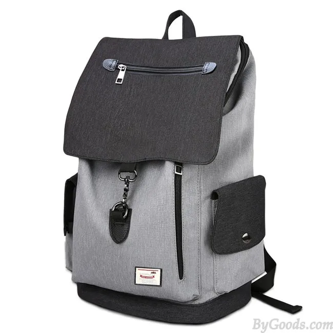 Unique Boy's Canvas Large Capacity Flap School Student Rucksack USB Interface Travel Backpack