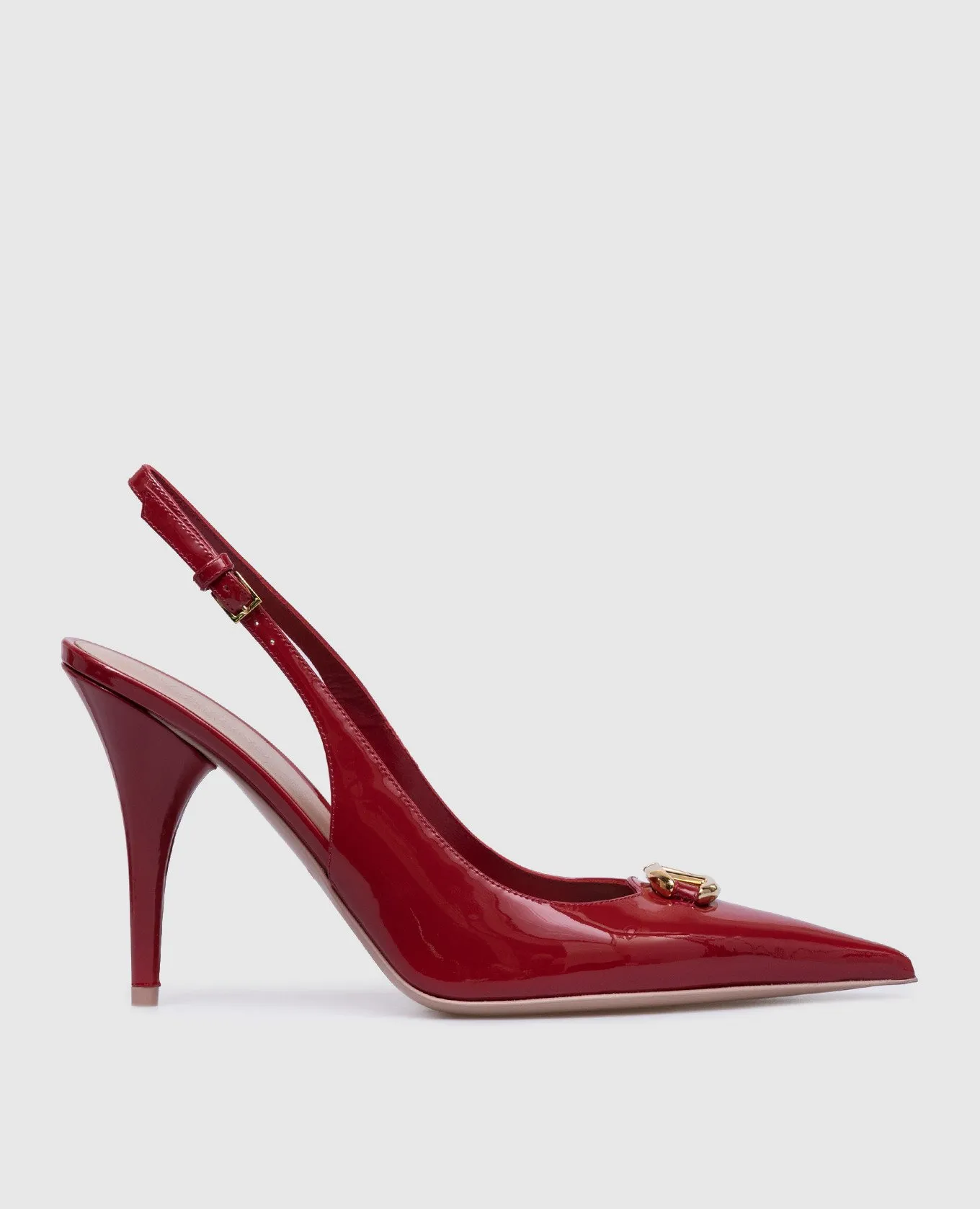 Valentino The Bold Edition red patent leather slingbacks with logo