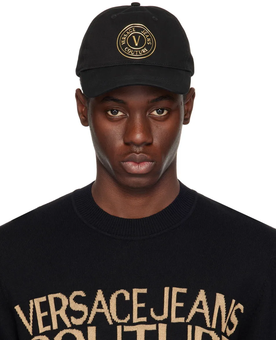 VERSACE COUTURE BLACK VEMBLEM BASEBALL CAP