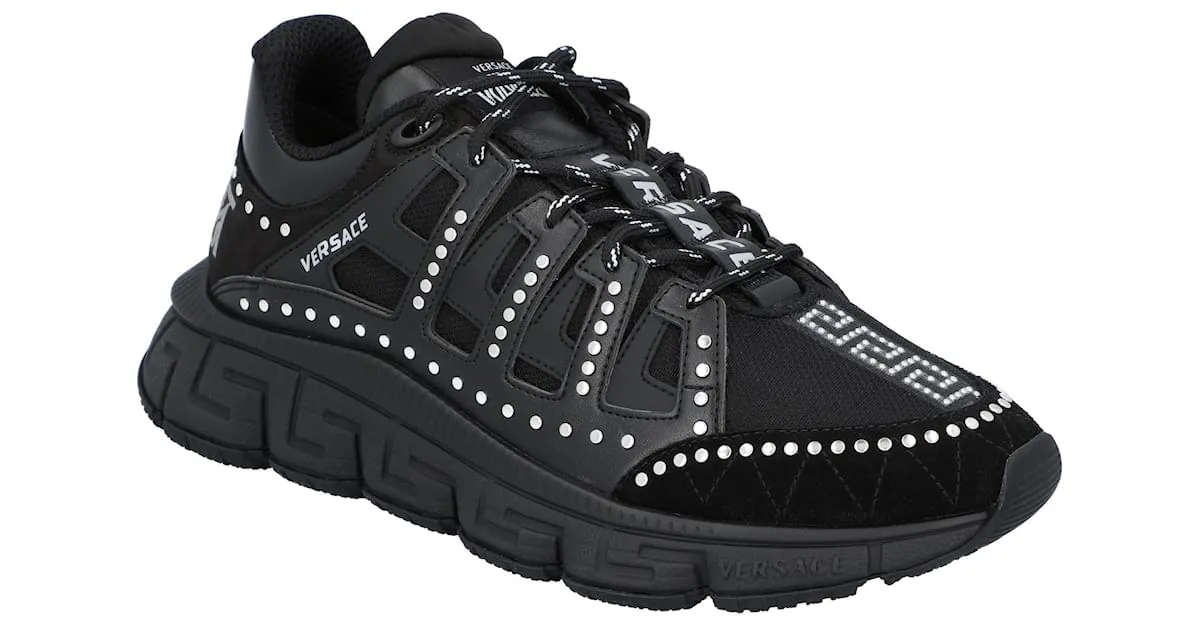 Versace Zapatillas Trigreca con tachuelas Negro 