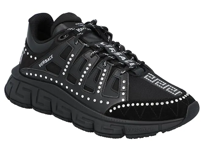 Versace Zapatillas Trigreca con tachuelas Negro 