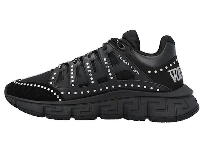 Versace Zapatillas Trigreca con tachuelas Negro 