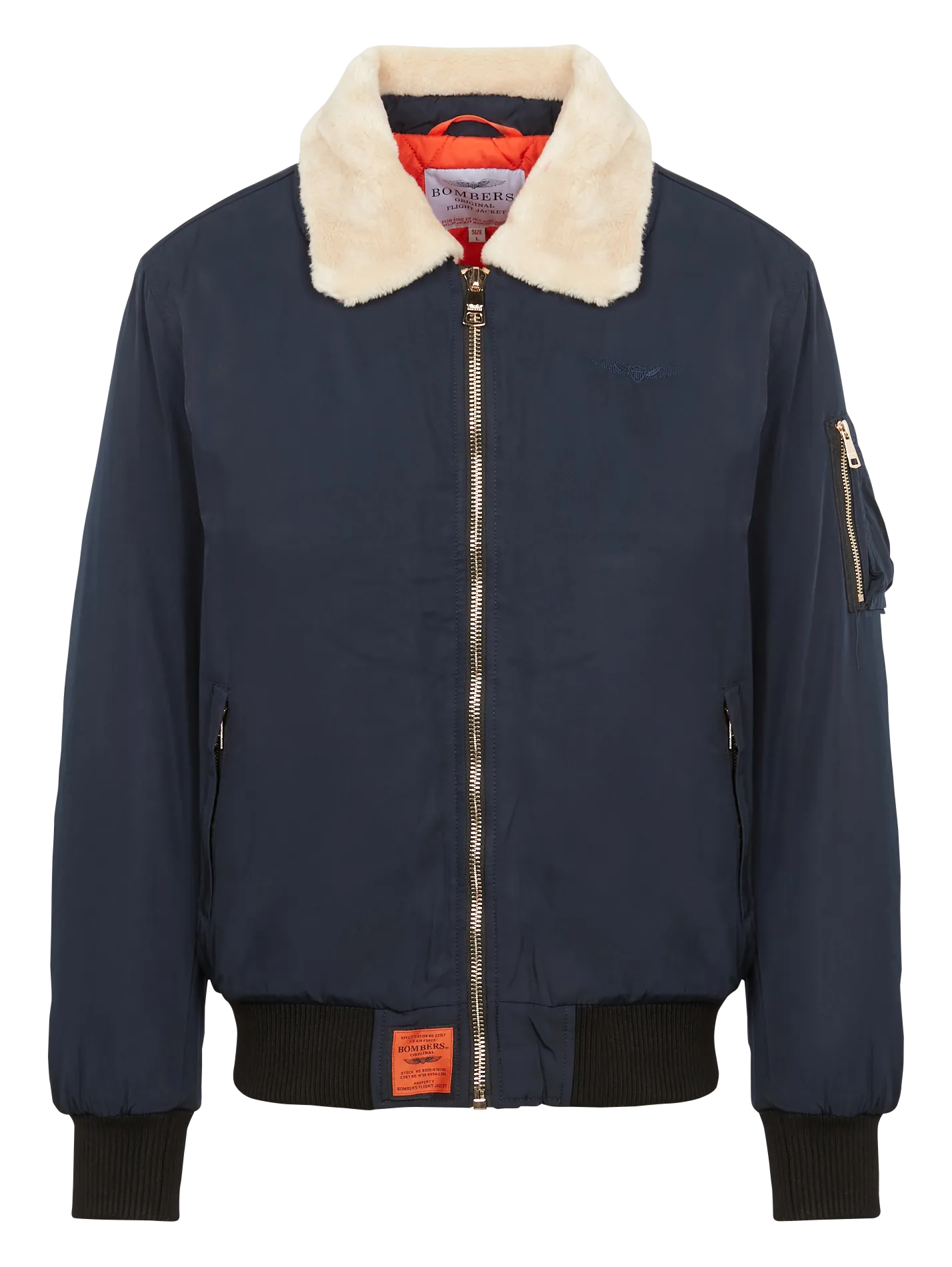 VERSMOLD  CAZADORA DE AVIADOR CON CUELLO CLáSICO EN AZUL