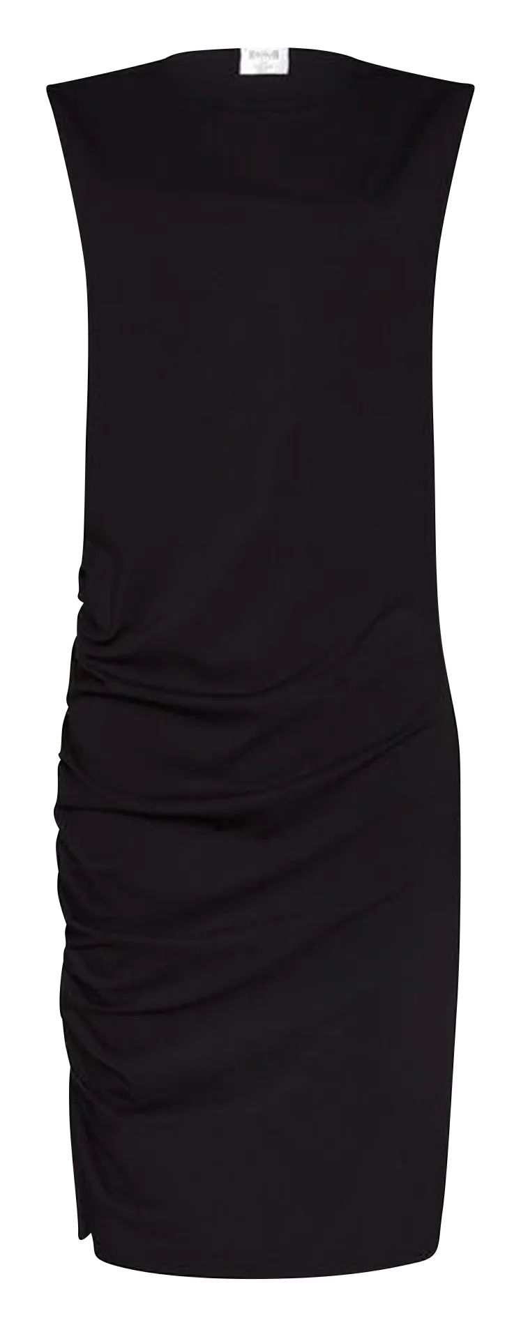 Vestido corto con cuello redondo en negro