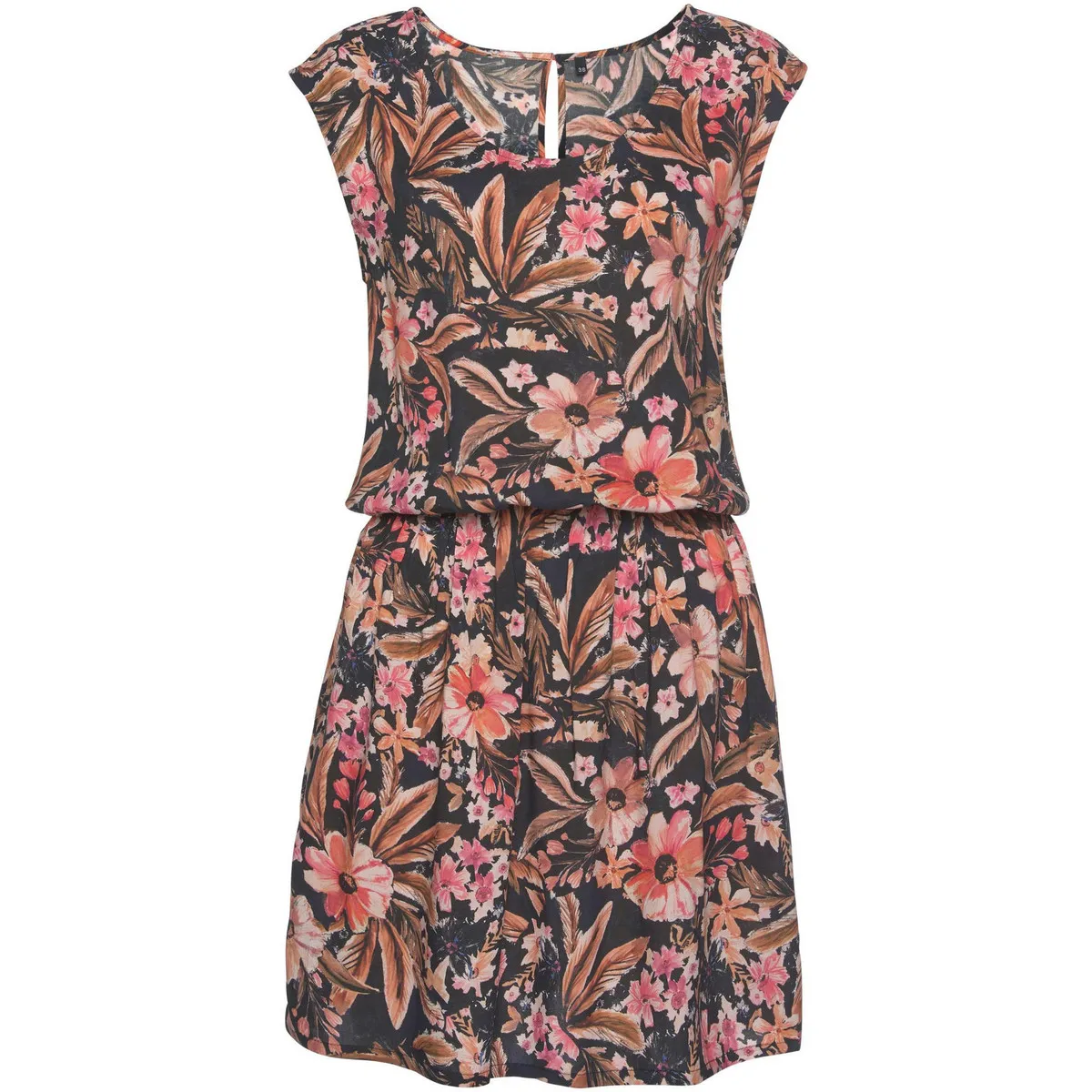 Vestido de verano manga corta Flower