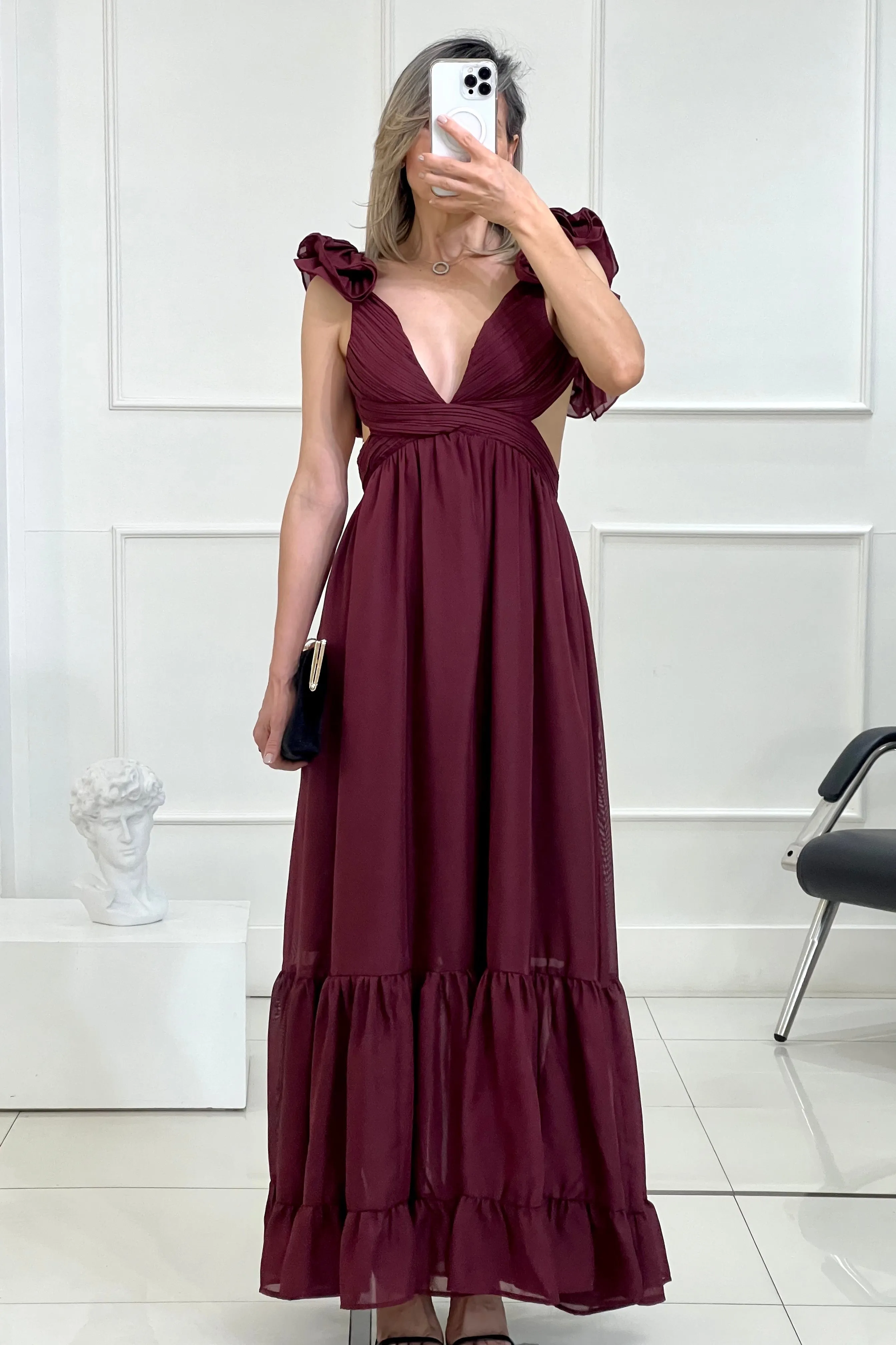 VESTIDO ESCAROLAS HOMBROS