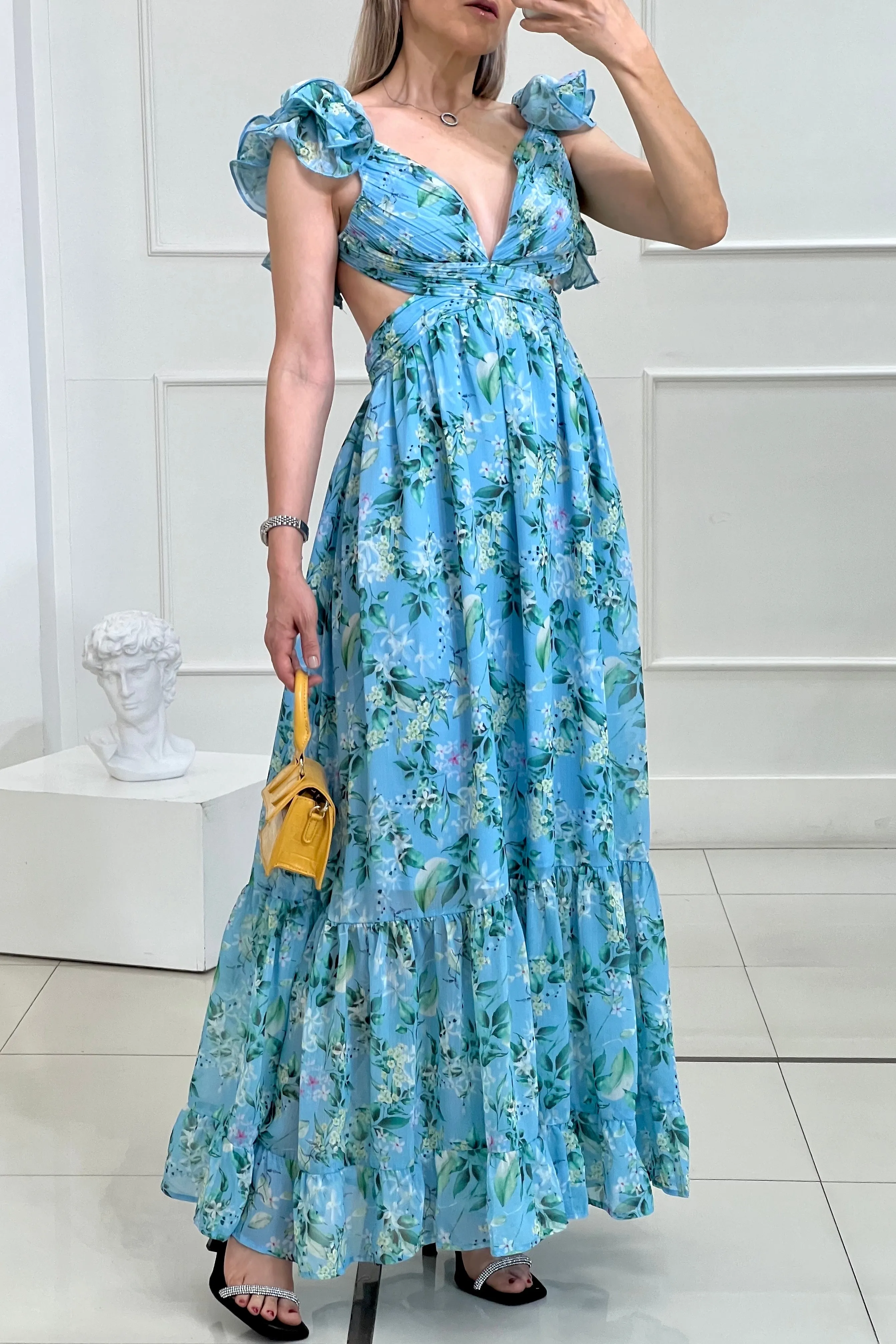 VESTIDO ESCAROLAS HOMBROS