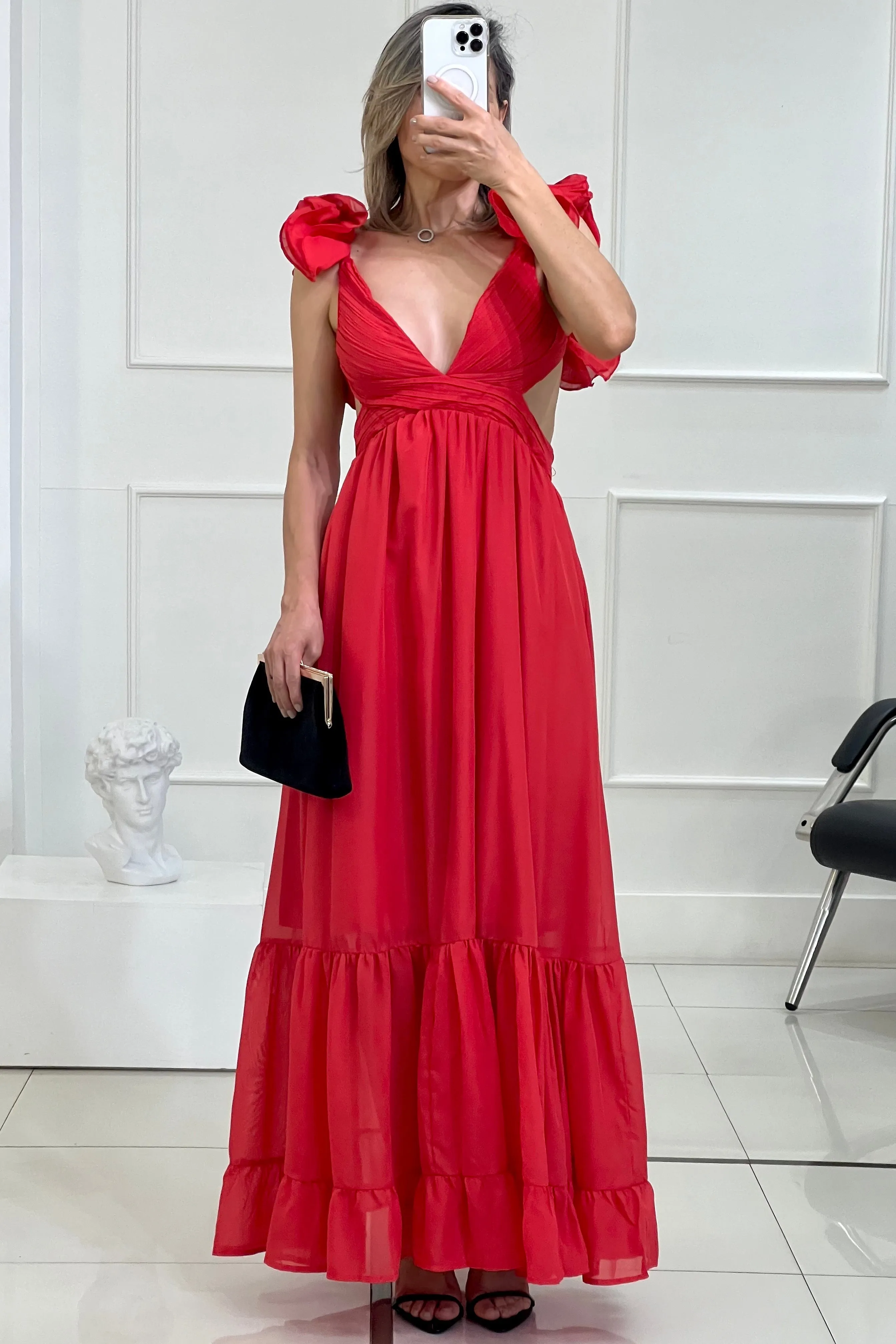 VESTIDO ESCAROLAS HOMBROS