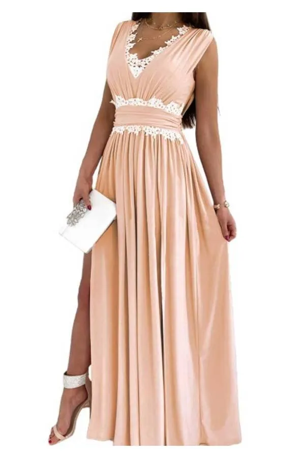 Vestido largo Lujo Melocotón de boda S