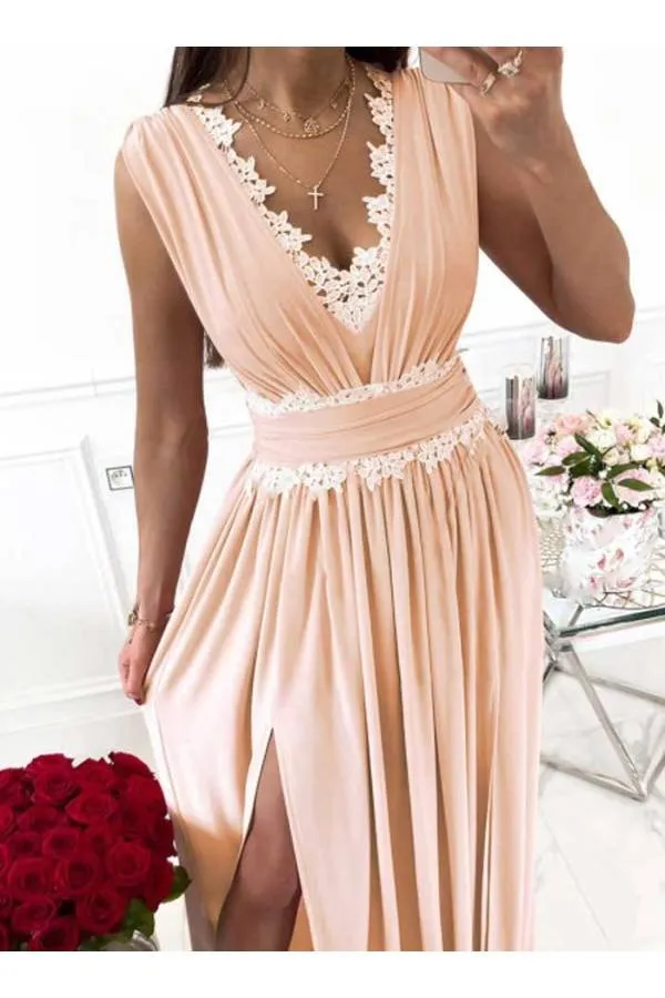 Vestido largo Lujo Melocotón de boda S