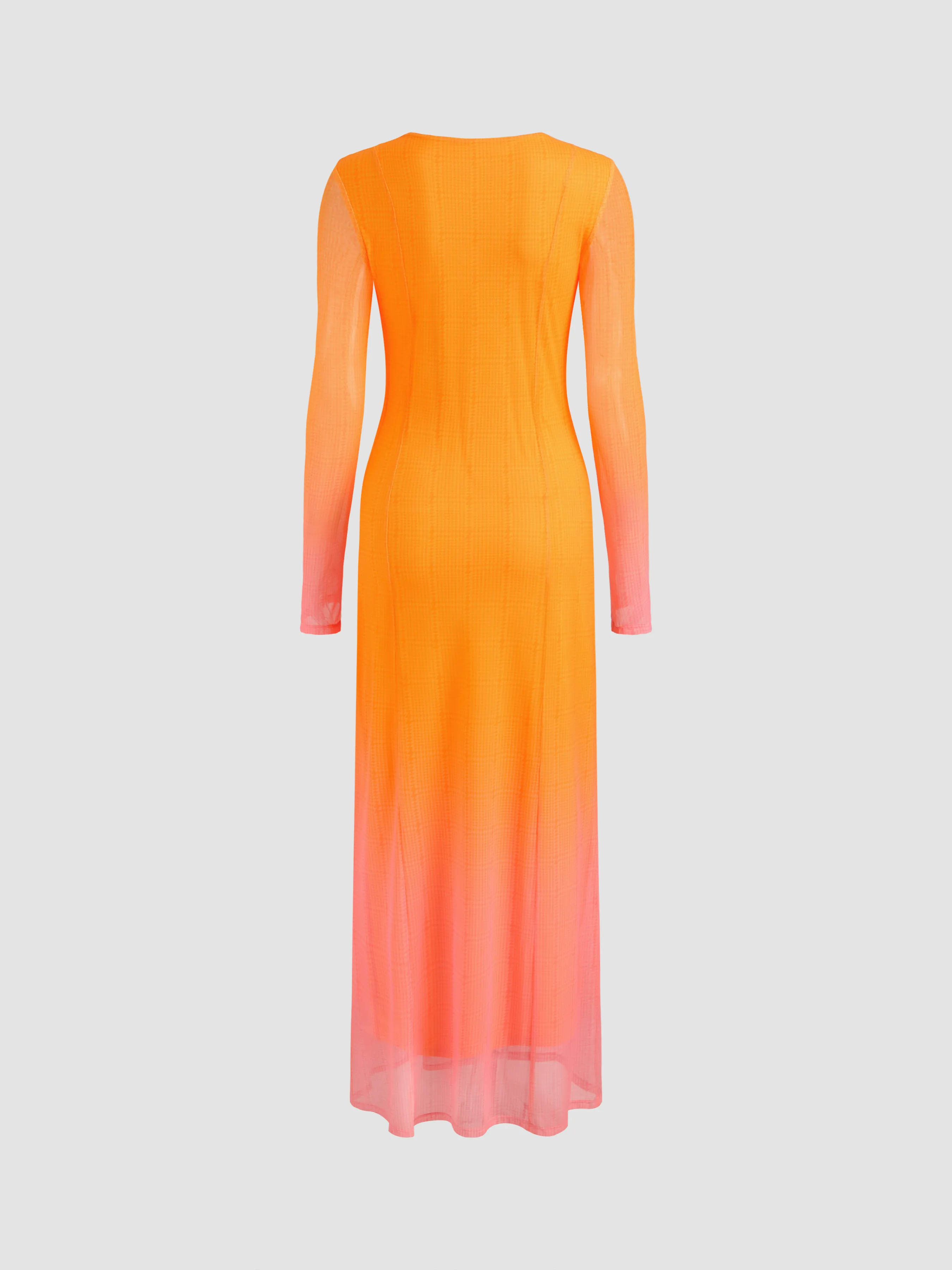 Vestido Maxi de Malla con Cuello Redondo y Degradado Vacaciones en Miami Sunset