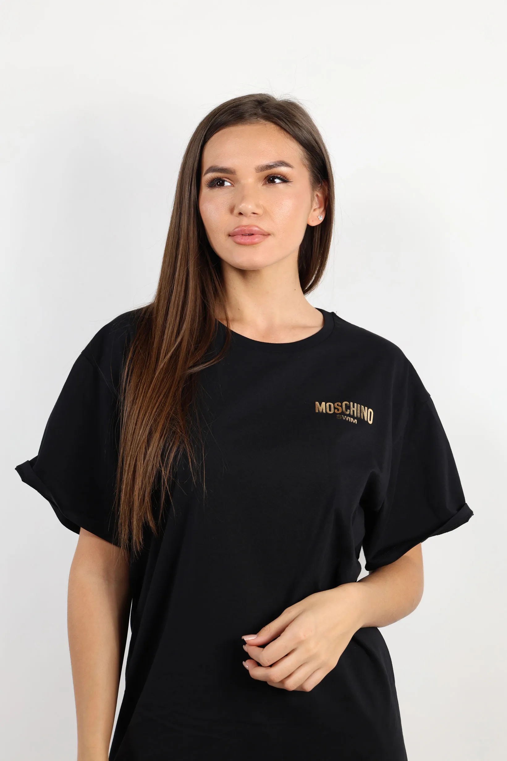 Vestido negro con logo 