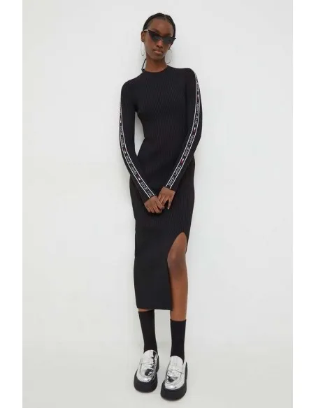 VESTIDO TOMMY HILFIGER NEGRO BANDA LATERAL  ECOOL