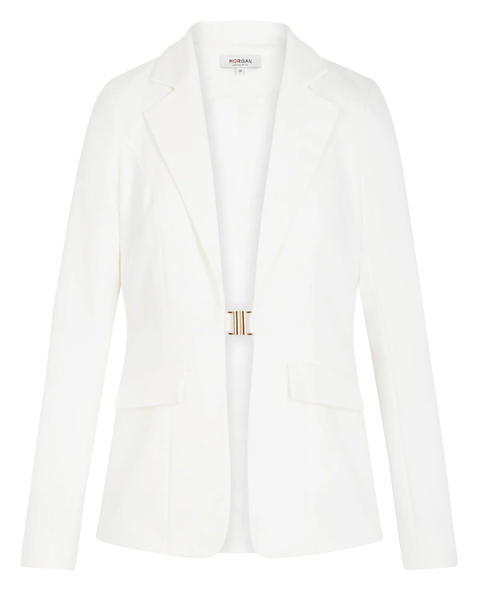 VIAZA.F  CHAQUETA AJUSTADA DE MEZCLA DE ALGODóN CON CIERRE DE BROCHE EN BLANCO