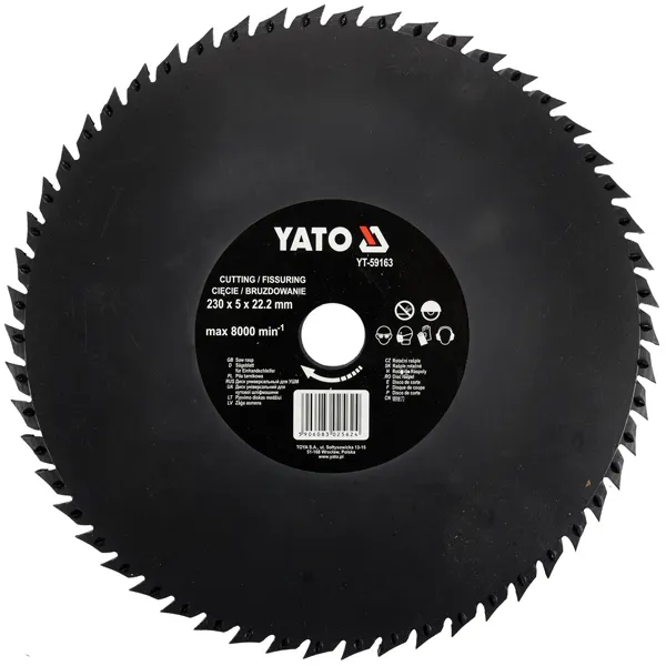YATO  YT59163  DISCO DE RASTRILLO, 230X22,2 MM, MADERA