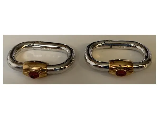 Yves Saint Laurent Gemelos Plata Roja Dorado 