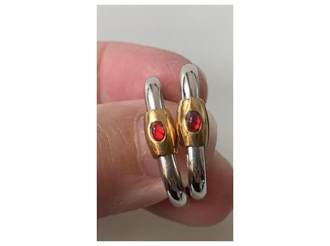 Yves Saint Laurent Gemelos Plata Roja Dorado 