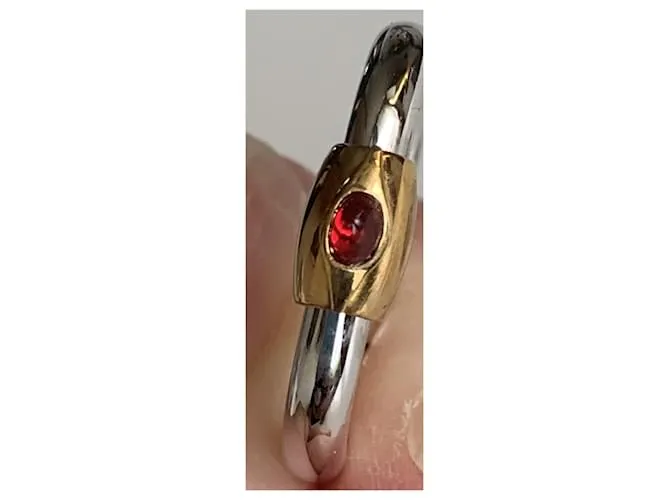 Yves Saint Laurent Gemelos Plata Roja Dorado 