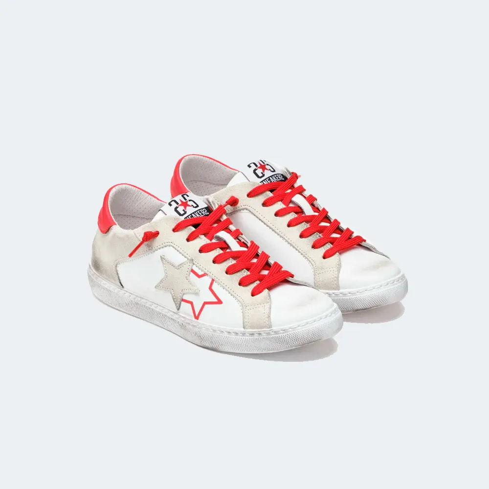 Zapatillas 2STAR SNEAKERS VERY STAR IN PELLE BIANC
