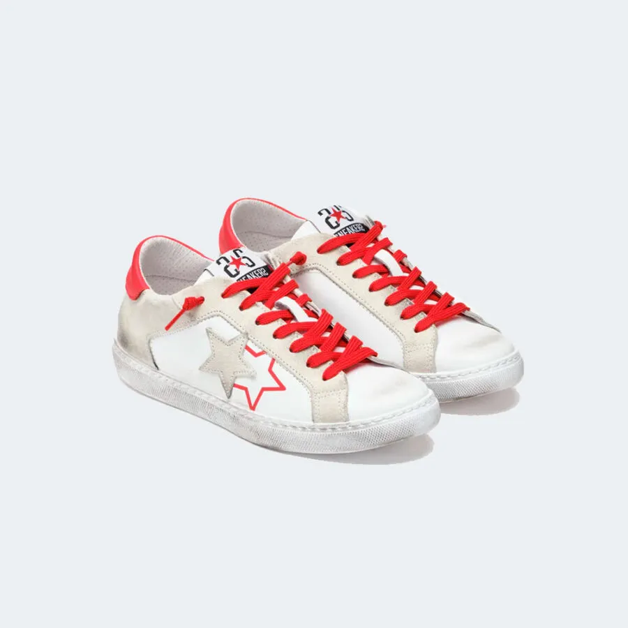 Zapatillas 2STAR SNEAKERS VERY STAR IN PELLE BIANC