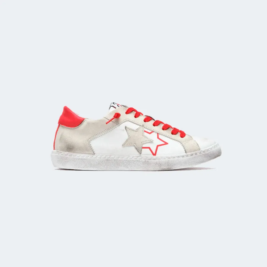 Zapatillas 2STAR SNEAKERS VERY STAR IN PELLE BIANC