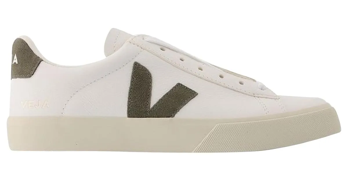 ZAPATILLAS CAMPO  VEJA  BLANCO/CAQUI  CUERO 