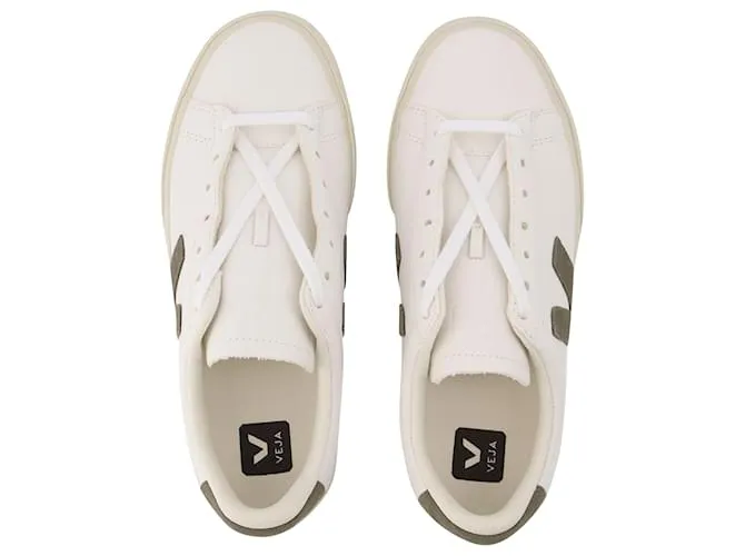 ZAPATILLAS CAMPO  VEJA  BLANCO/CAQUI  CUERO 