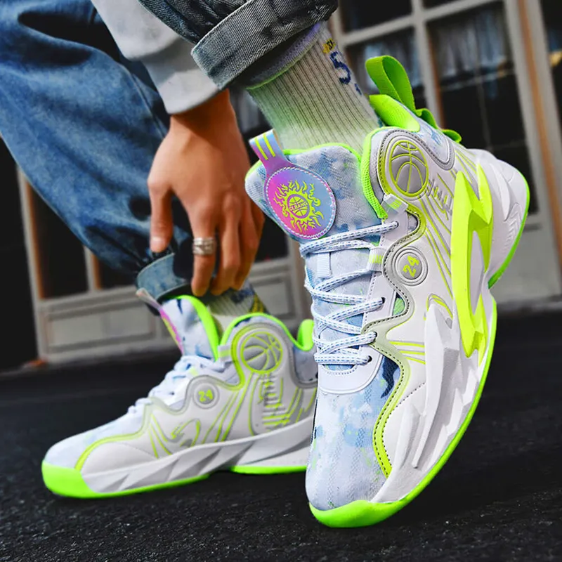 Zapatillas de baloncesto al aire libre para hombres cómodas y transpirables con zapatillas de baloncesto mejoradas y estabilidad