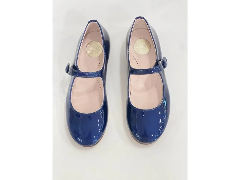 ZAPATITO MERCEDES EN CHAROL VALERIA EN COLOR AZUL O NUDE