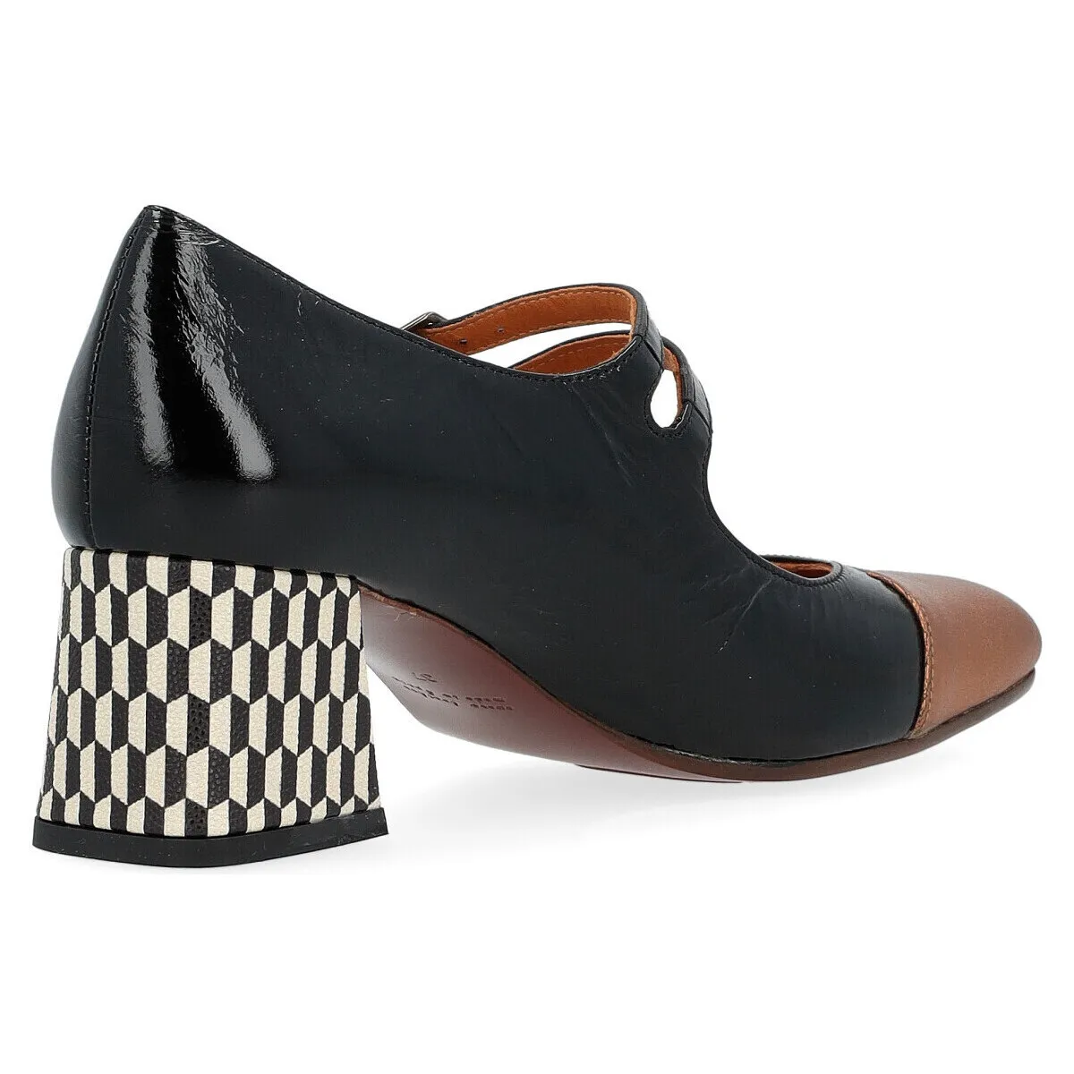 Zapato de tacón  Volcano43 negro y bronce