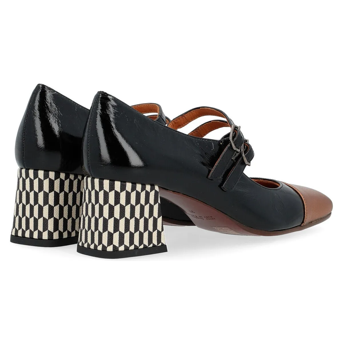 Zapato de tacón  Volcano43 negro y bronce