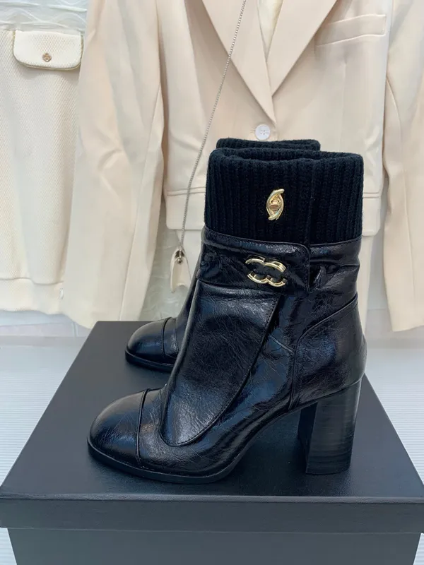 Zapatos de alta calidad para mujeres botas de cuero genuinas tacones altos botines de tobillo hebilla de otoño diseñador de otoñ