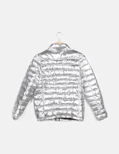 Zara Pluma plateado acolchado